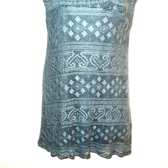 Cloud 8 Dress Women's Size 10 Blue-Gray Crocheted Lace, Lined Cap Sleeve Vintage - Picture 3 of 7